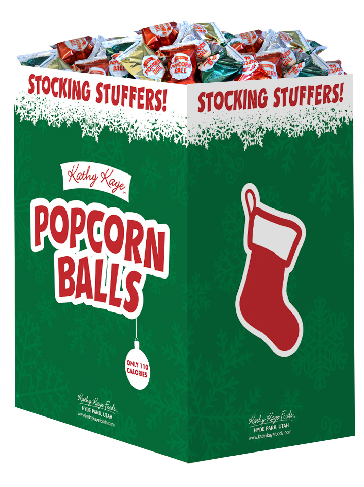 Christmas Twin Pack Popcorn Ball Dump Bin- 192 ct. by Kathy Kaye Foods