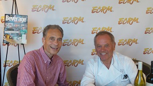 Beverage Industry Publisher Steve Pintarelli (left) with Chef Wolfgang Puck