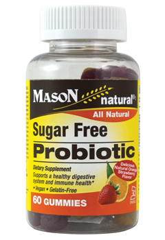 Probiotic Sugar Free Gummies, Orange/Strawberry Flavor by Mason Vitamins, Inc.