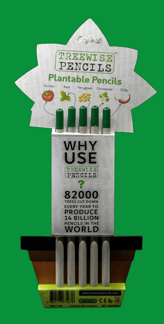 Buyers Choice Award First Place Winner Treewise Pencils are made from recycled newspapers and contain seeds for select plants